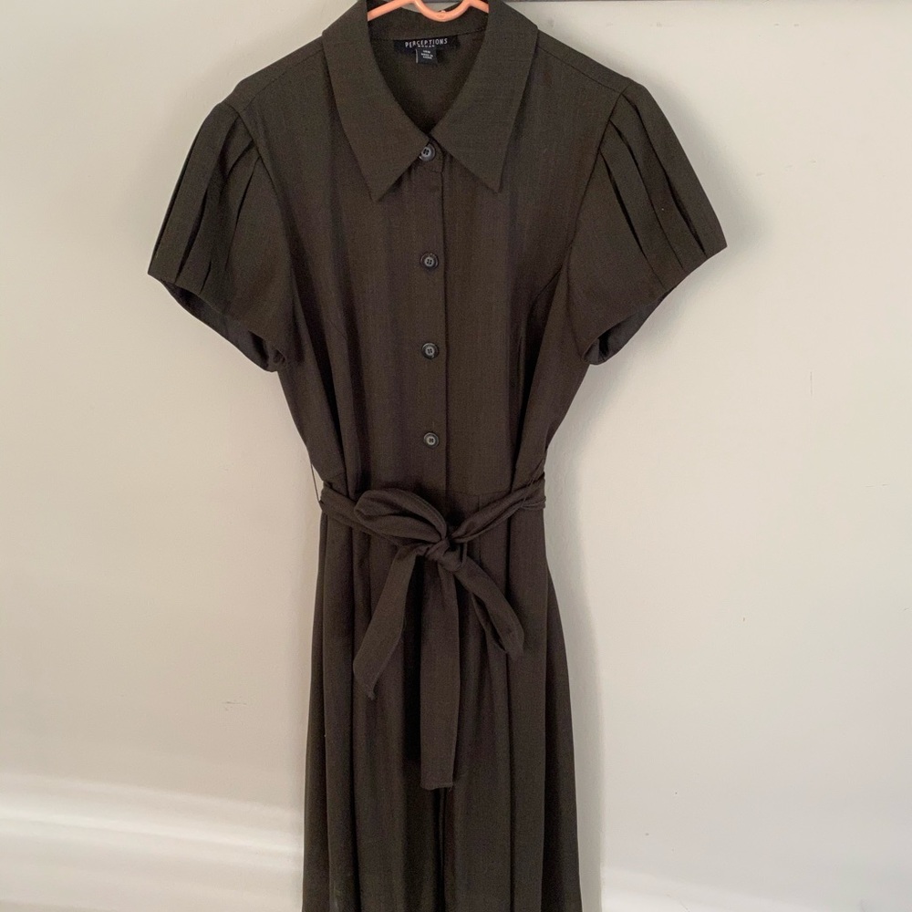 Belted shirt dress